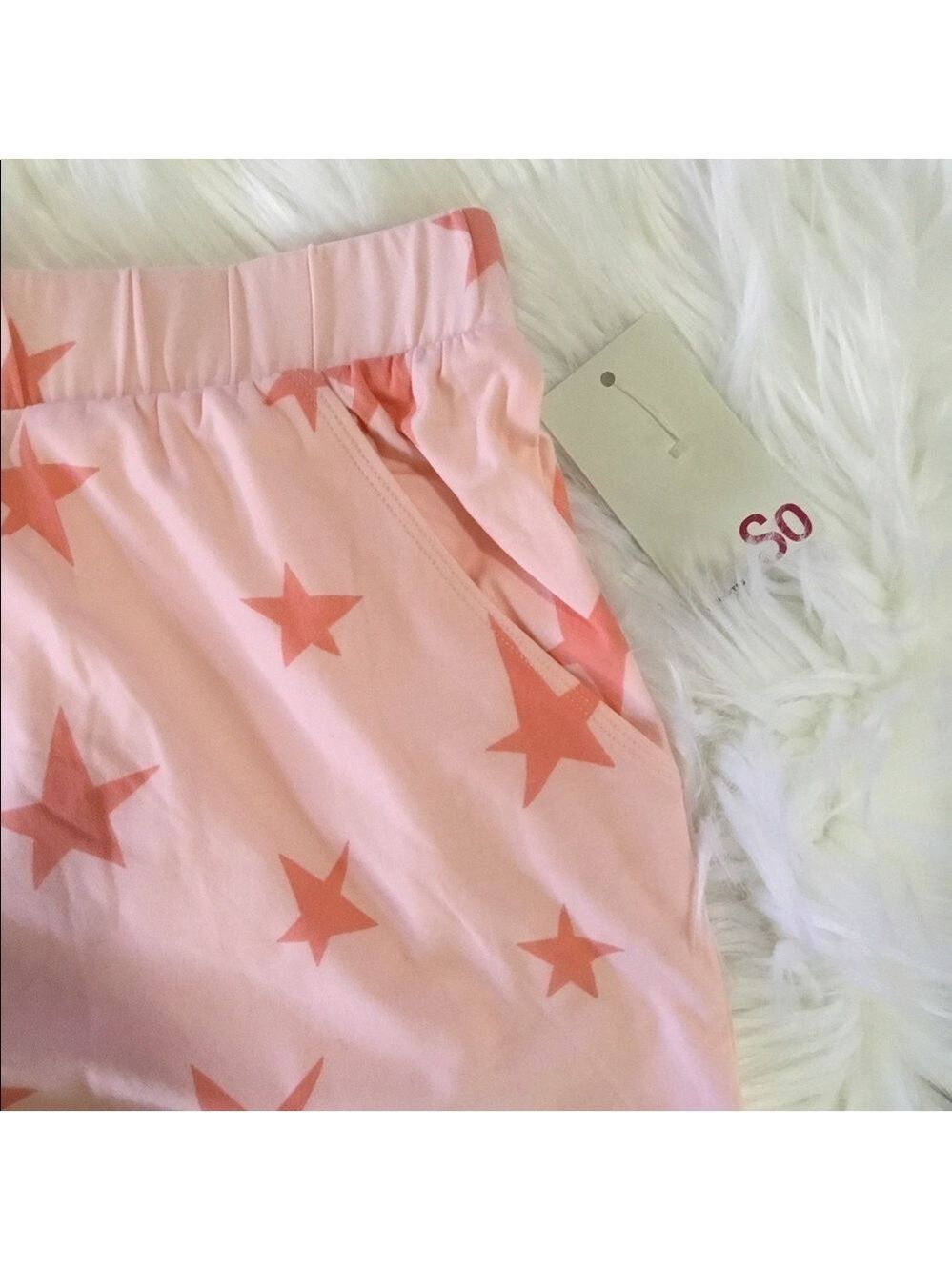 SO 3X pink with coral stars pajama shorts with pockets - Picture 8 of 11